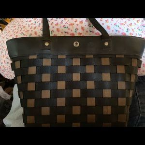 Longaberger deep navy basket woven purse